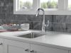DELTA Stryke Single Handle Pull-Down Bar/Prep Faucet — Lumicoat® Chrome