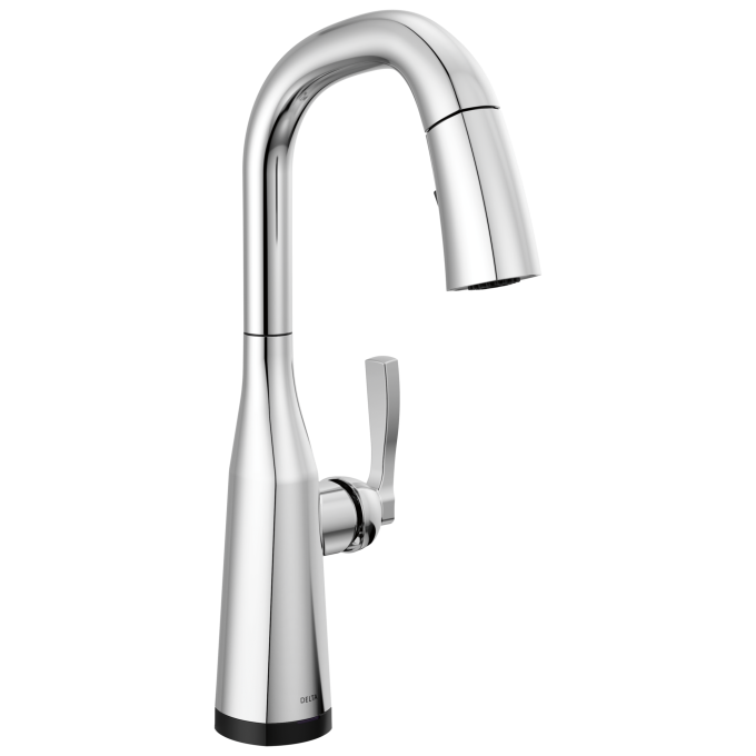 DELTA Stryke Single Handle Pull-Down Bar/Prep Faucet with Touch2O Technology — Lumicoat® Chrome