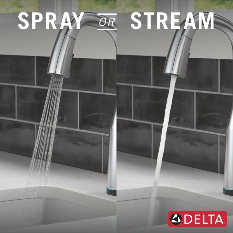 DELTA Stryke Touch2O Bar / Prep Faucet with Touchless Technology — Lumicoat® Arctic Stainless
