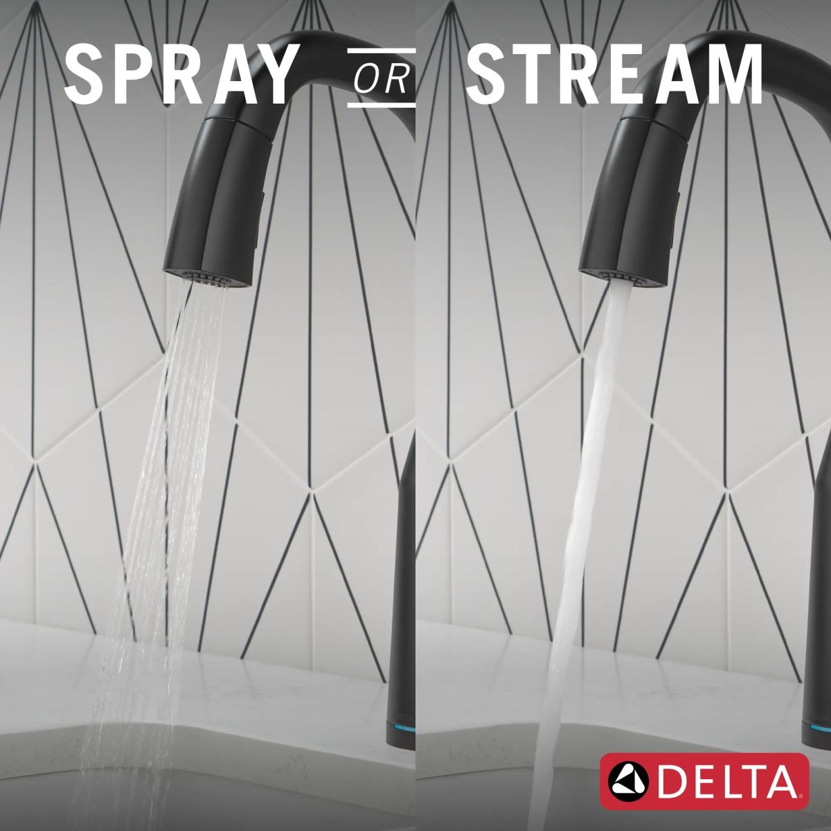 DELTA Stryke Touch2O Bar / Prep Faucet with Touchless Technology — Matte Black