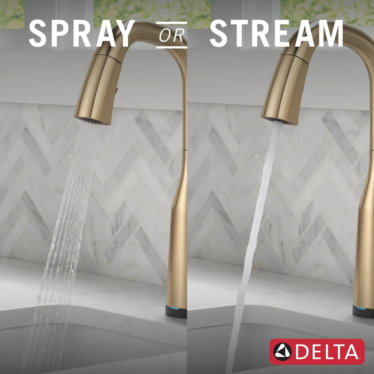 DELTA Stryke Touch2O Bar / Prep Faucet with Touchless Technology — Lumicoat® Champagne Bronze