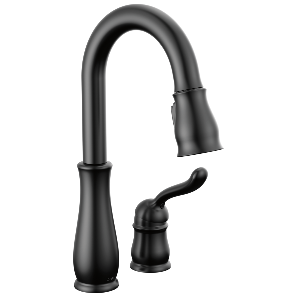 DELTA Leland Single Handle Pull-Down Bar / Prep Faucet — Matte Black