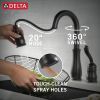 DELTA Leland Single Handle Pull-Down Bar / Prep Faucet — Matte Black