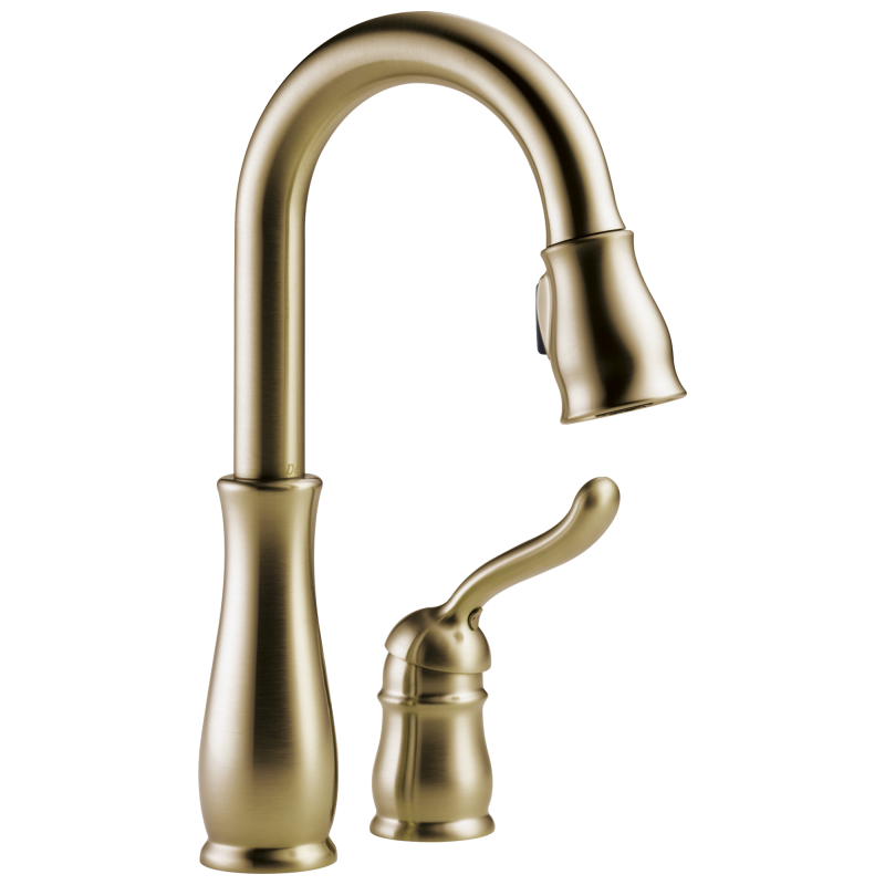 DELTA Leland Single Handle Pull-Down Bar / Prep Faucet — Champagne Bronze