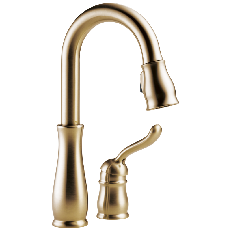 DELTA Leland Single Handle Pull-Down Bar / Prep Faucet — Champagne Bronze