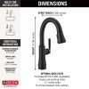 DELTA Coranto Single Handle Pull-Down Bar/Prep Faucet — Matte Black