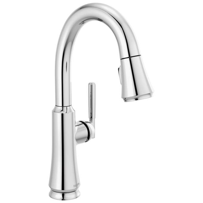 DELTA Coranto Single Handle Pull-Down Bar/Prep Faucet — Chrome