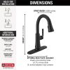 DELTA Coranto Single Handle Pull-Down Bar/Prep Faucet with Touch2O Technology — Matte Black