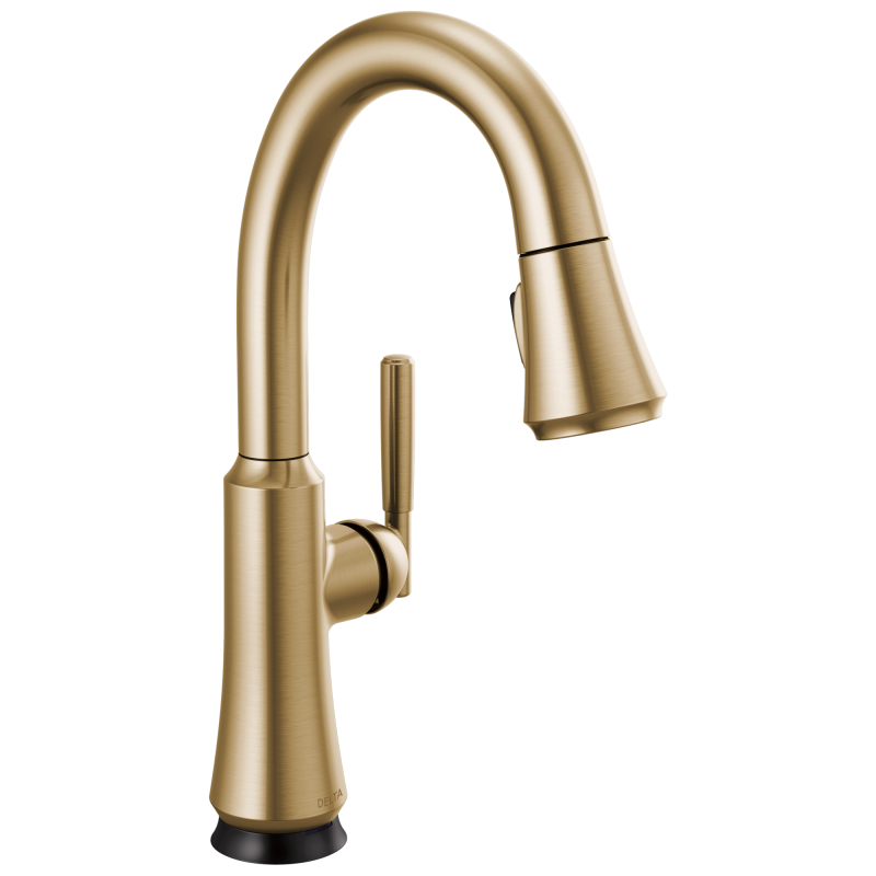 DELTA Coranto Single Handle Pull-Down Bar/Prep Faucet with Touch2O Technology — Champagne Bronze