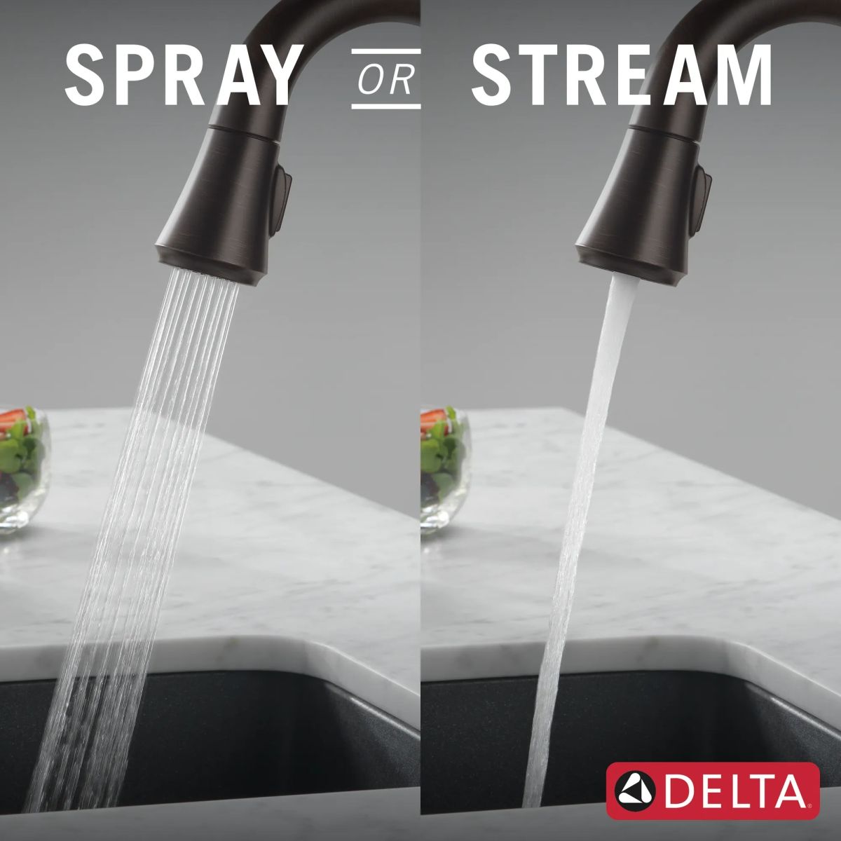 DELTA Coranto Single Handle Pull-Down Bar/Prep Faucet with Touch2O Technology — Venetian Bronze