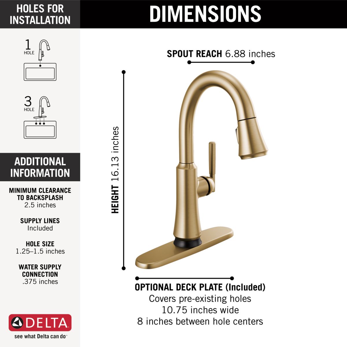 DELTA Coranto Touch2O Bar/Prep Faucet with Touchless Technology — Champagne Bronze