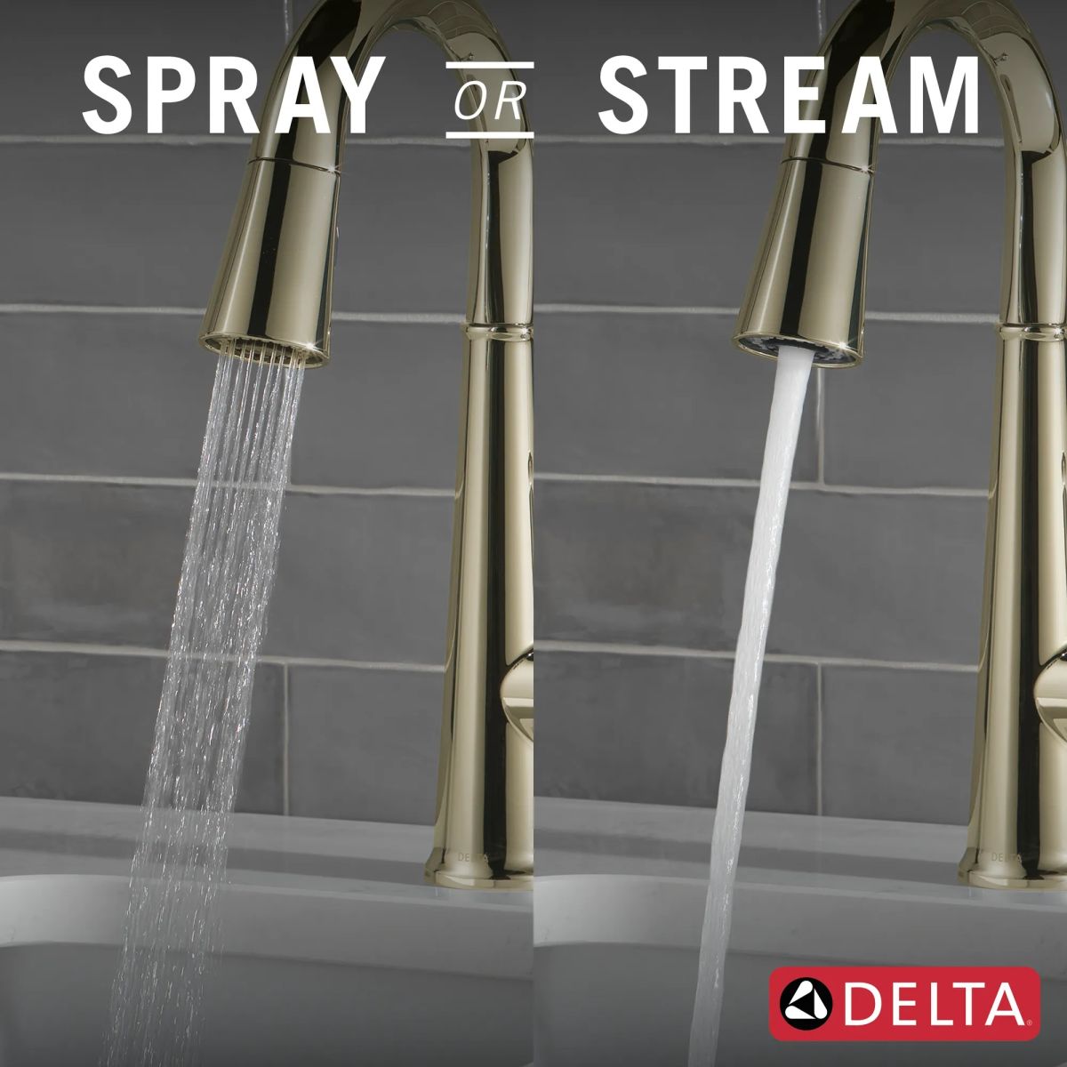 DELTA Emmeline Single Handle Pull-Down Bar / Prep Faucet — Lumicoat® Polished Nickel