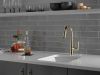 DELTA Emmeline Single Handle Pull-Down Bar / Prep Faucet — Lumicoat® Polished Nickel