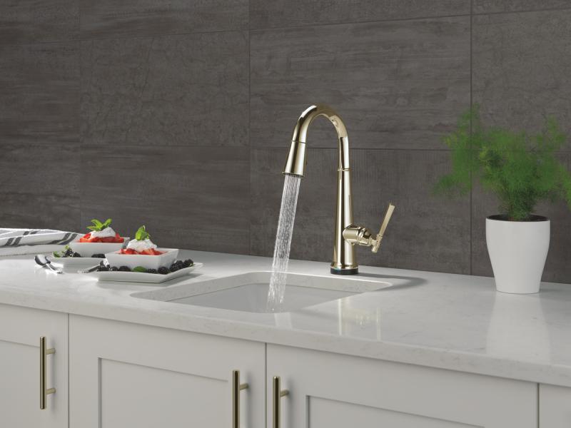 DELTA Emmeline Touch2O Bar / Prep Faucet with Touchless Technology — Lumicoat® Polished Nickel