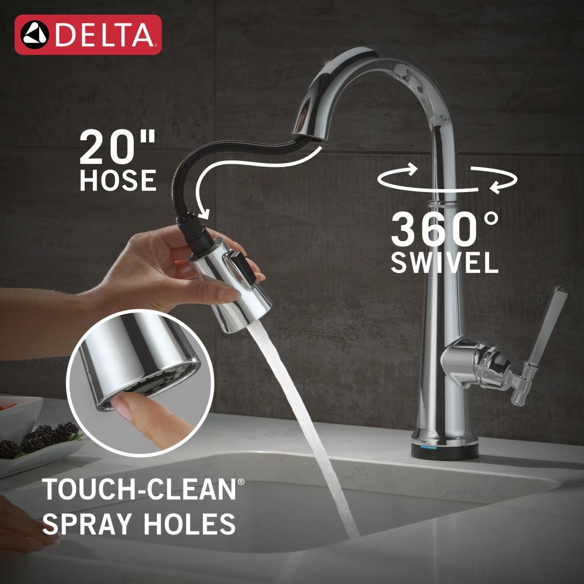 DELTA Emmeline Touch2O Bar / Prep Faucet with Touchless Technology — Lumicoat® Chrome