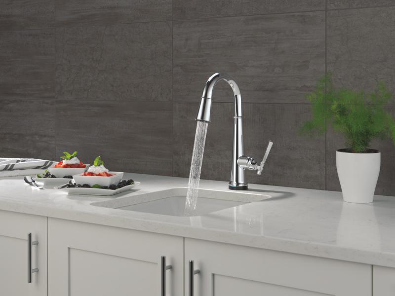 DELTA Emmeline Touch2O Bar / Prep Faucet with Touchless Technology — Lumicoat® Chrome