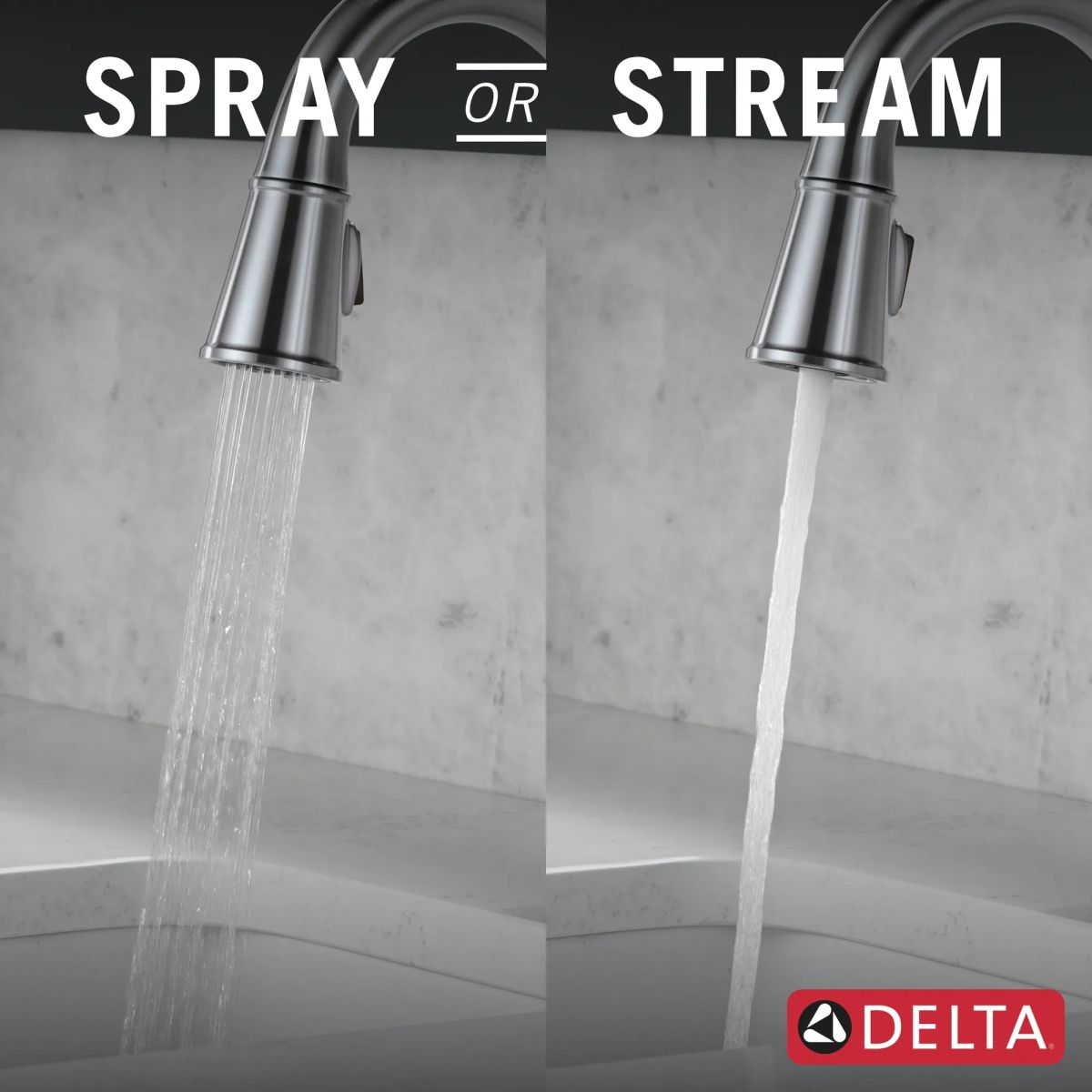 DELTA Renaldi Single Handle Pull-Down Bar / Prep Faucet — Lumicoat® Arctic Stainless