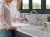 DELTA Renaldi Single Handle Pull-Down Bar / Prep Faucet — Lumicoat® Arctic Stainless
