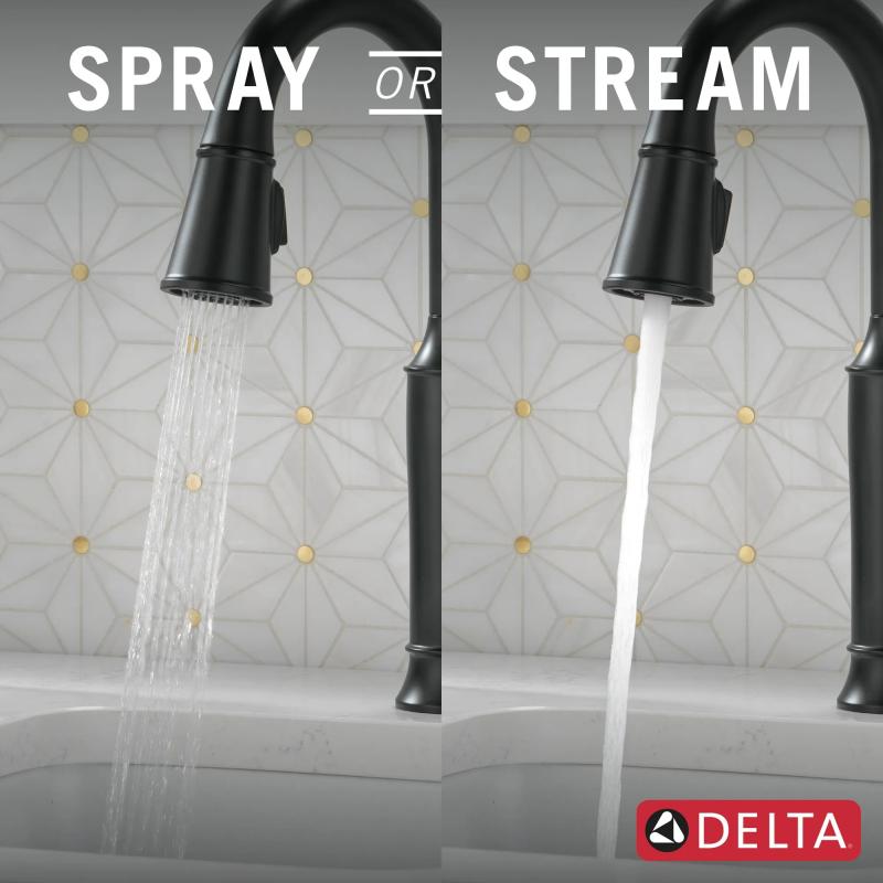 DELTA Renaldi Single Handle Pull-Down Bar / Prep Faucet — Matte Black