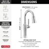 DELTA Renaldi Single Handle Pull-Down Bar / Prep Faucet — Lumicoat® Chrome