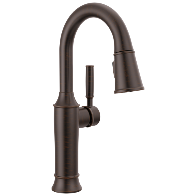 DELTA Renaldi Single Handle Pull-Down Bar / Prep Faucet — Venetian Bronze