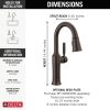 DELTA Renaldi Single Handle Pull-Down Bar / Prep Faucet — Venetian Bronze