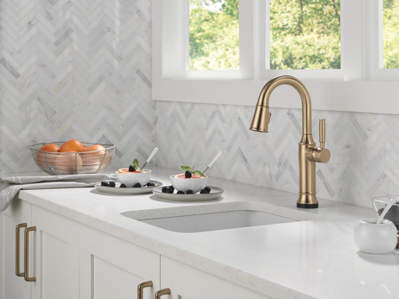 DELTA Renaldi Touch2O Bar / Prep Faucet with Touchless Technology — Lumicoat® Champagne Bronze