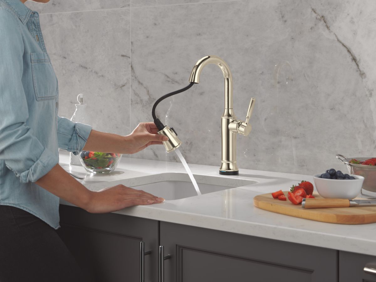 DELTA Renaldi Touch2O Bar / Prep Faucet with Touchless Technology — Lumicoat® Polished Nickel