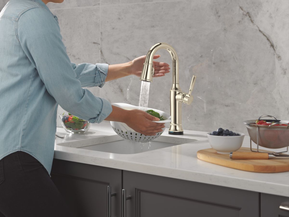 DELTA Renaldi Touch2O Bar / Prep Faucet with Touchless Technology — Lumicoat® Polished Nickel