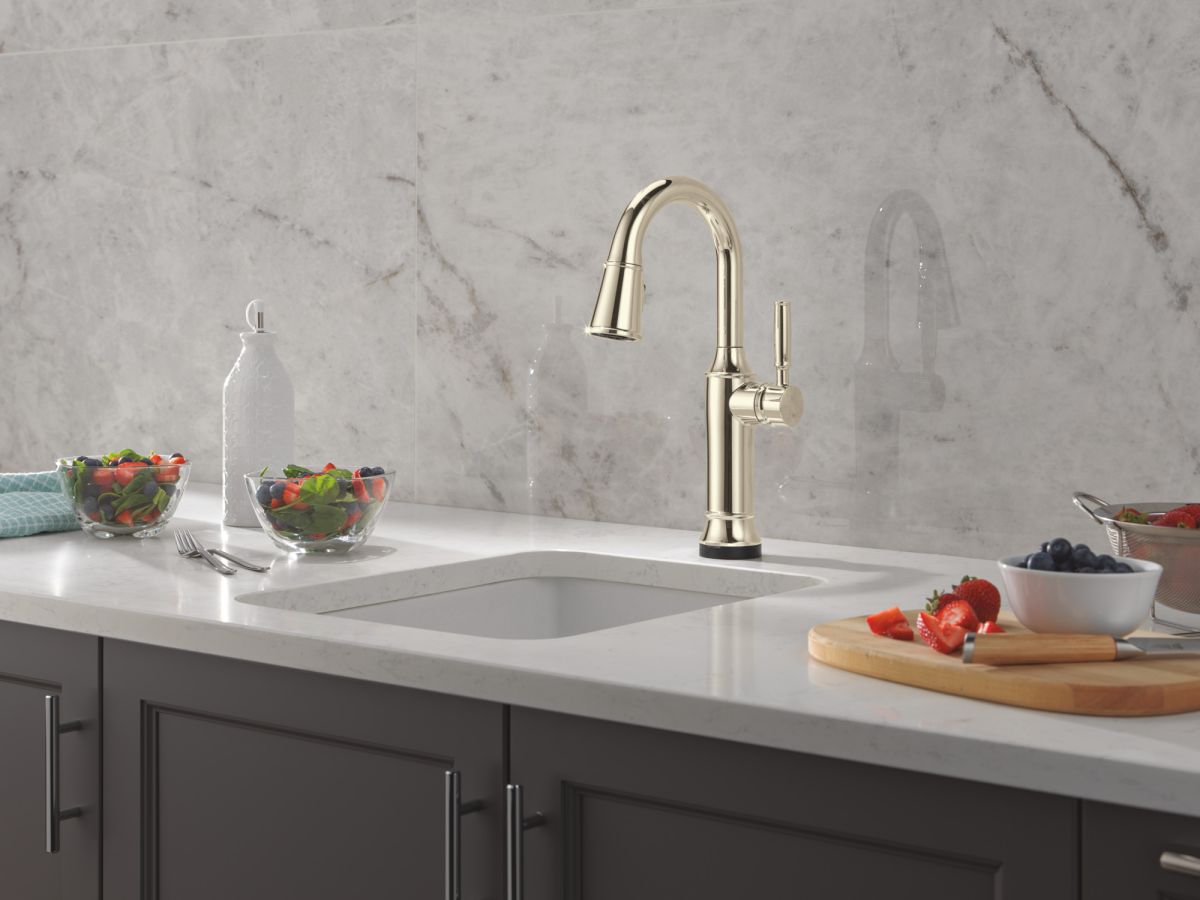 DELTA Renaldi Touch2O Bar / Prep Faucet with Touchless Technology — Lumicoat® Polished Nickel
