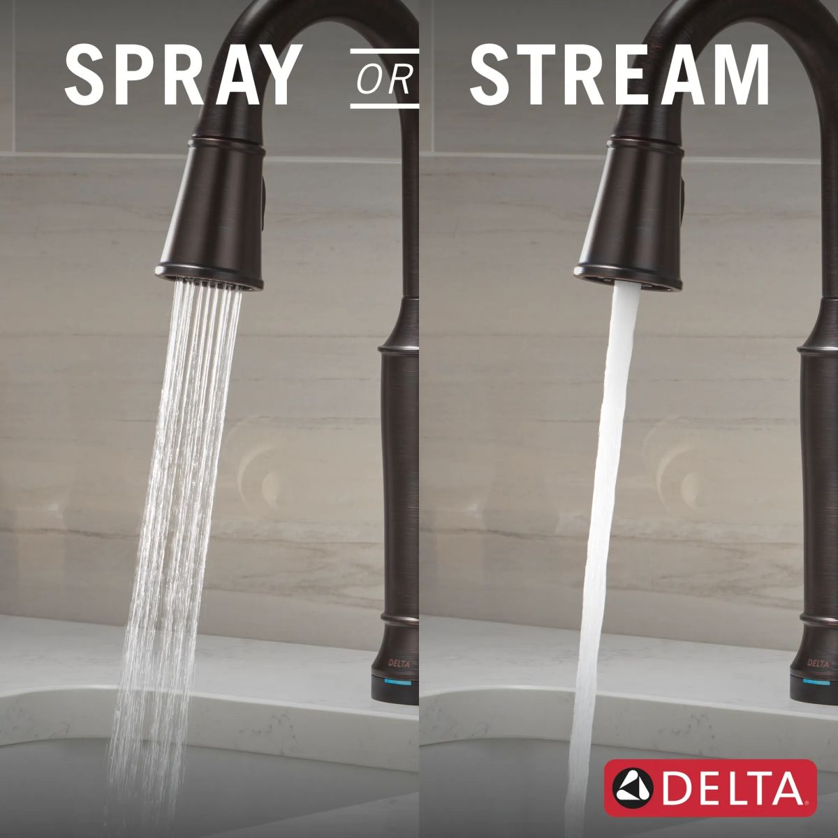 DELTA Renaldi Touch2O Bar / Prep Faucet with Touchless Technology — Venetian Bronze