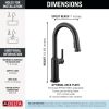DELTA Cordova Single Handle Pull-Down Bar/Prep Faucet — Matte Black
