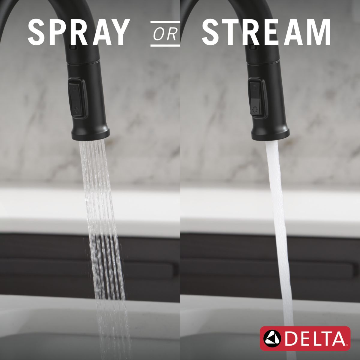 DELTA Cordova Single Handle Pull-Down Bar/Prep Faucet — Matte Black