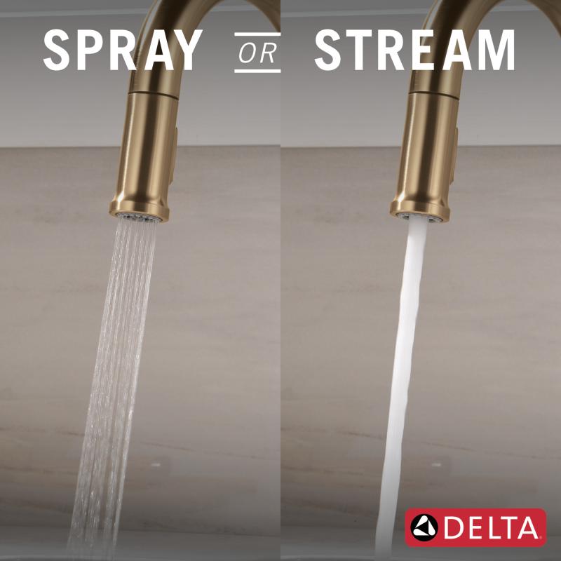 DELTA Cordova Single Handle Pull-Down Bar/Prep Faucet — Lumicoat® Champagne Bronze