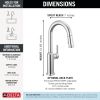 DELTA Cordova Single Handle Pull-Down Bar/Prep Faucet — Lumicoat® Chrome