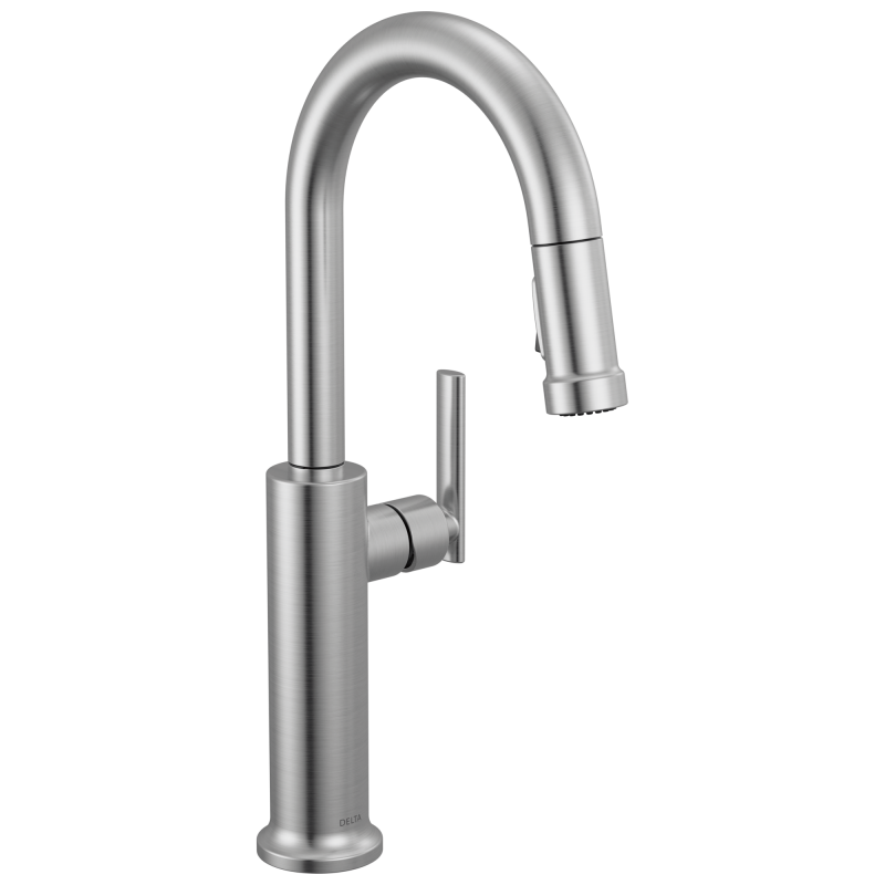 DELTA Altado Single Handle Pull-Down Bar / Prep Faucet — Arctic Stainless
