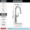 DELTA Altado Single Handle Pull-Down Bar / Prep Faucet — Arctic Stainless