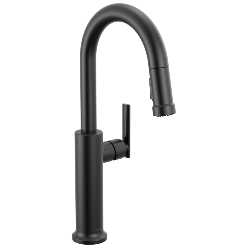 DELTA Altado Single Handle Pull-Down Bar / Prep Faucet — Matte Black