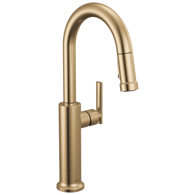DELTA Altado Single Handle Pull-Down Bar / Prep Faucet — Champagne Bronze
