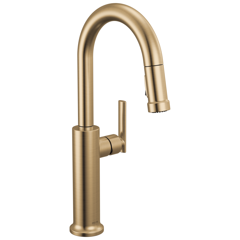 DELTA Altado Single Handle Pull-Down Bar / Prep Faucet — Champagne Bronze