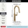 DELTA Altado Single Handle Pull-Down Bar / Prep Faucet — Champagne Bronze