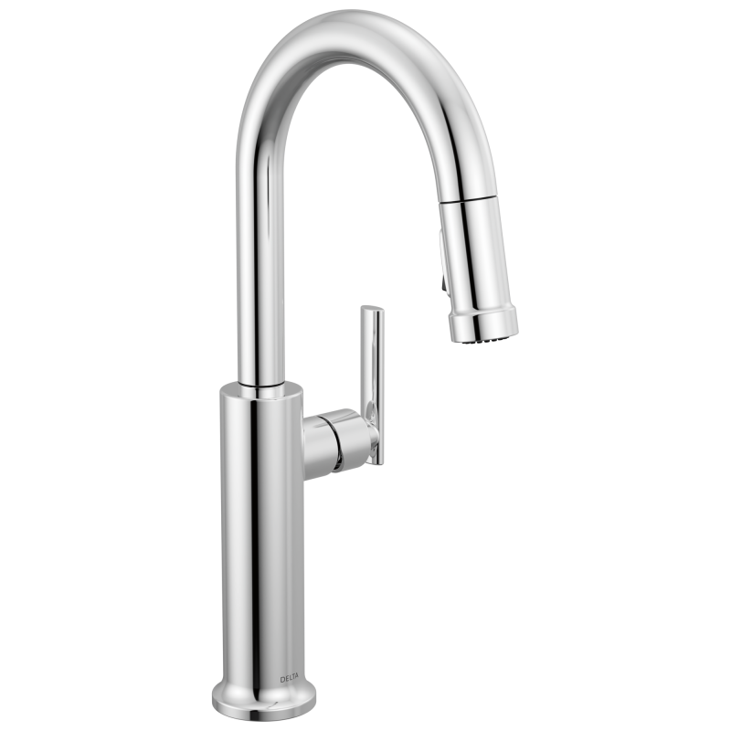 DELTA Altado Single Handle Pull-Down Bar / Prep Faucet — Chrome