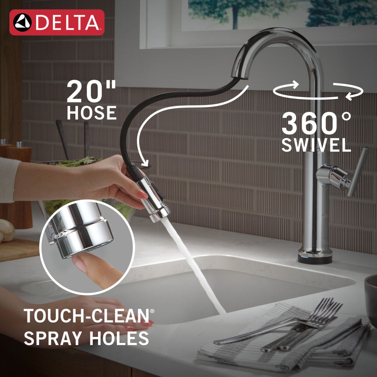DELTA Altado Touch2O Technology Bar / Prep Faucet with Touchless Technology — Chrome
