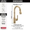 DELTA Broderick Single Handle Pull-Down Bar/Prep Faucet — Champagne Bronze