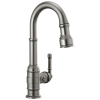DELTA Broderick Single Handle Pull-Down Bar/Prep Faucet — Black Stainless