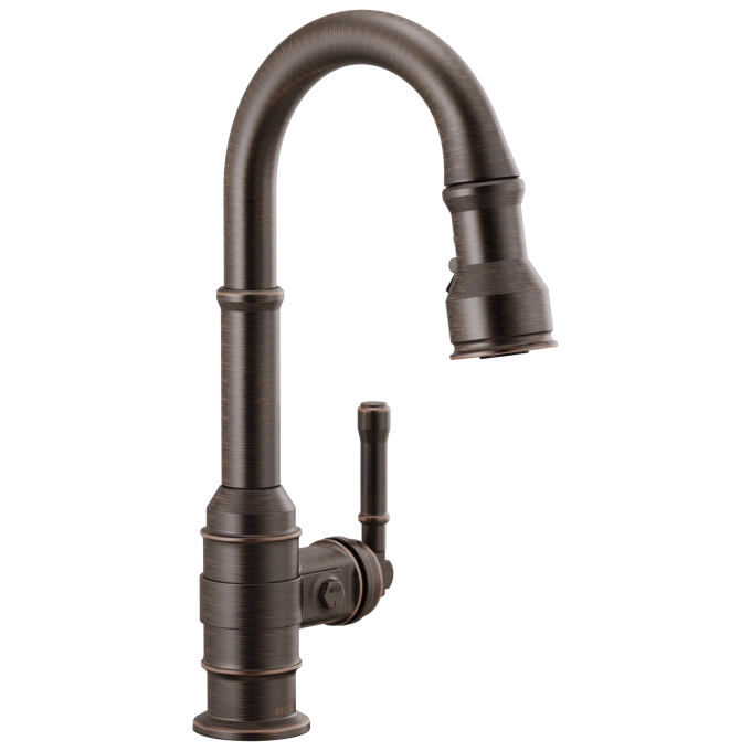 DELTA Broderick Single Handle Pull-Down Bar/Prep Faucet — Venetian Bronze