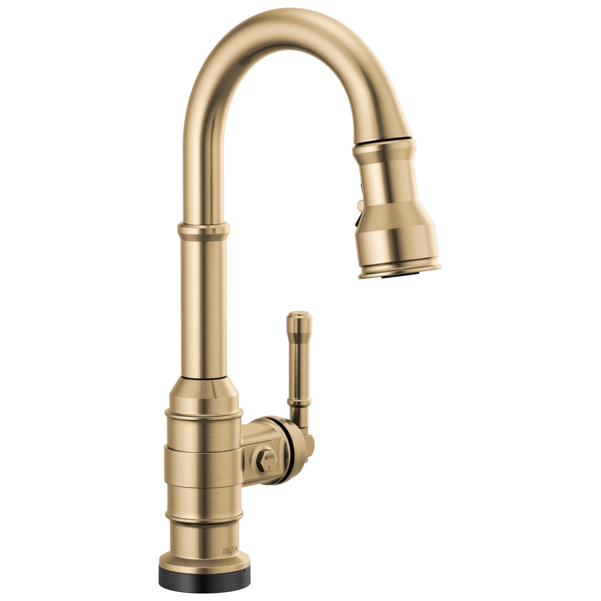 DELTA Broderick Single Handle Pull-Down Bar/Prep Faucet with Touch2O Technology — Champagne Bronze