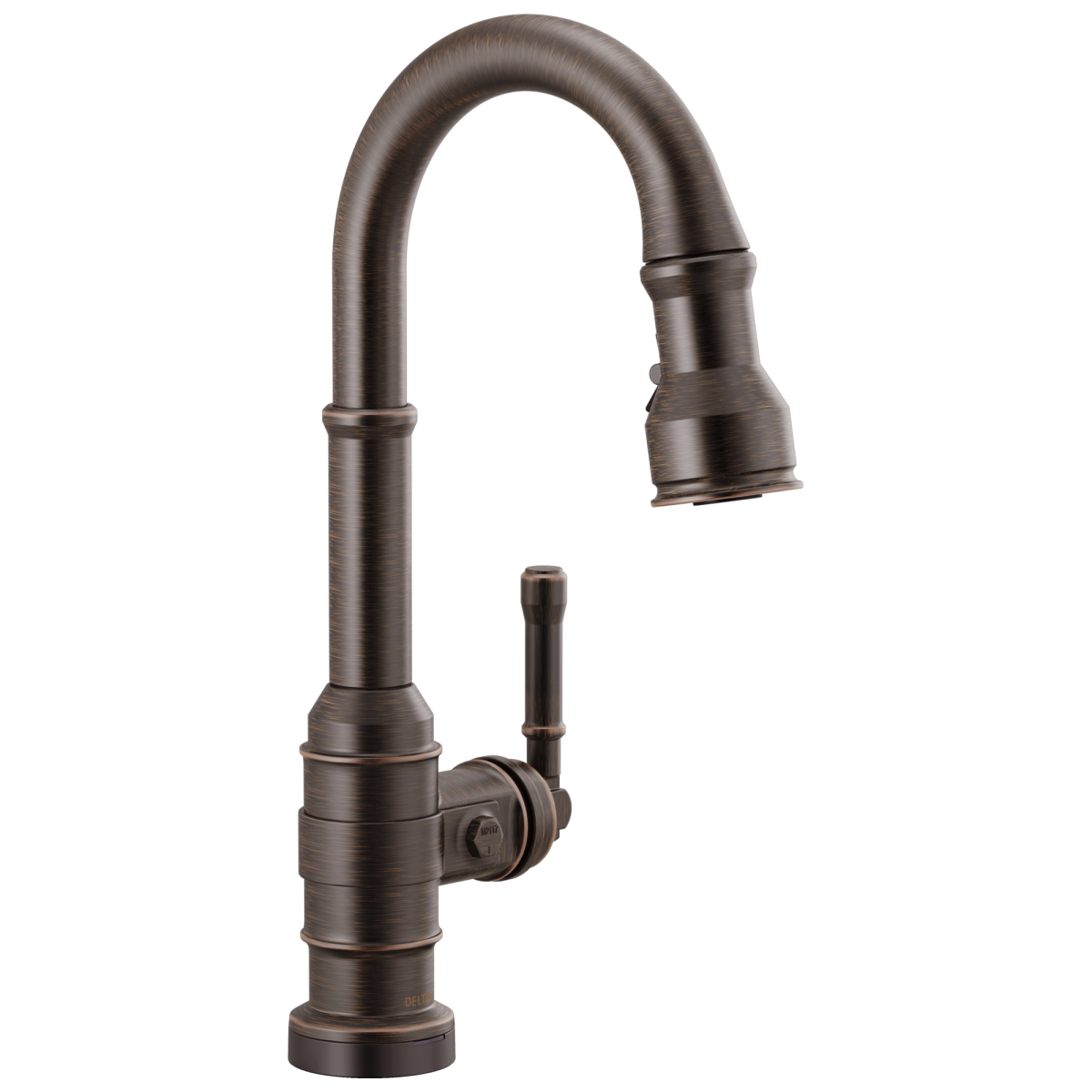 DELTA Broderick Single Handle Pull-Down Bar/Prep Faucet with Touch2O Technology — Venetian Bronze