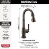 DELTA Broderick Single Handle Pull-Down Bar/Prep Faucet with Touch2O Technology — Venetian Bronze