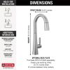 DELTA Monrovia Single Handle Pull-Down Bar/Prep Faucet — Lumicoat® Arctic Stainless